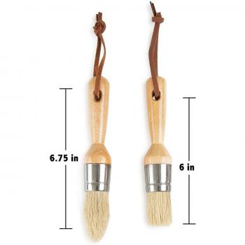Duo de pinceaux à cire crantée haute performance, poils de sanglier, peinture meuble – Darpaint
