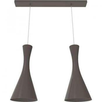 Linea Lumicom Jaqueline 3xE27 Max 42W Sosp. Lineare Metallo Marrone Corten/ Bianco L90xH45