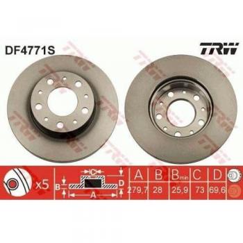TRW Disque de frein FIAT,PEUGEOT,CITROËN DF4771S