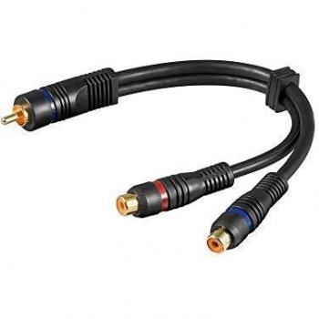 Cable RCA 1 Macho A 2 RCA Hembras HQ 0,20m