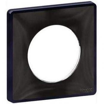 Plaque 1 Poste Noir Liseré Anthracite Odace