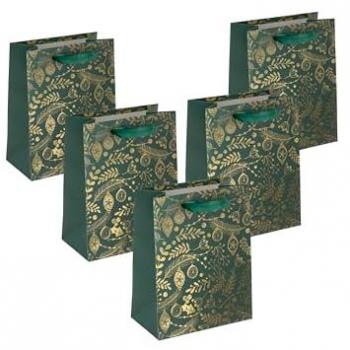 Luxus-Geschenkbeutel „Golden Green“ – 18 x 23 cm