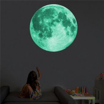 30cm Glow-in-the-Dark 3D Moon and Earth Wall Decal