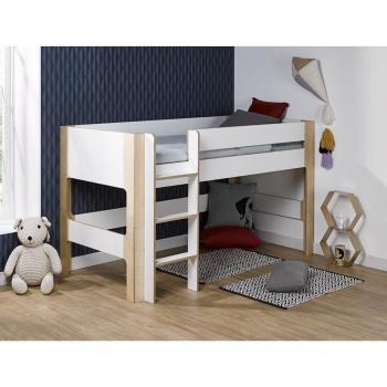 Lit mi-hauteur en pin massif 90x190 cm COCOON