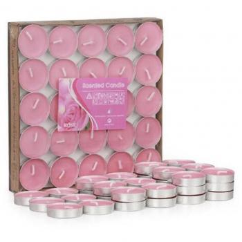 Set de 50 Velas de Té, Estilo Rosa
