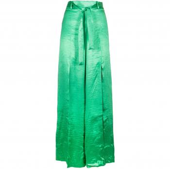 Calça Palazzo Larga em Tecido de Renda