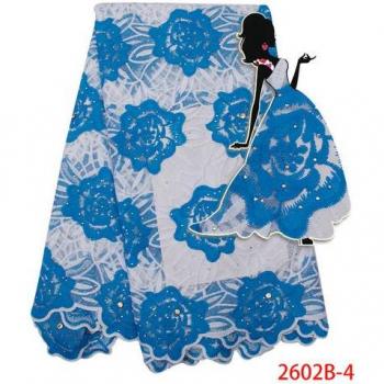 Tissu de dentelle suisse avec pierres KS2602B-3