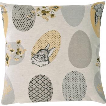 Buntgewebtes Kissenhülle mit Jacquard-Design, Gelb – 50x50 cm