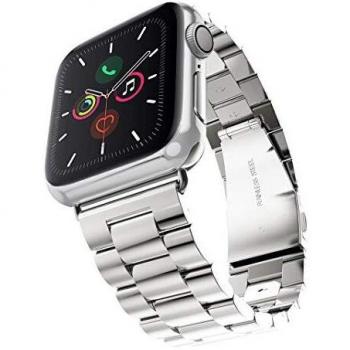 Evershop Metal Loop Watch Band for Apple Watch 42mm 44mm, Silver Color