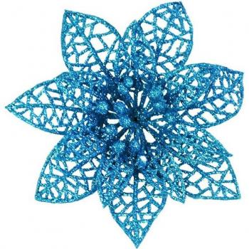 10Pcs Kunstmatige Poinsettia Bloemhoofdjes 10Cm voor Kerstdecoratie