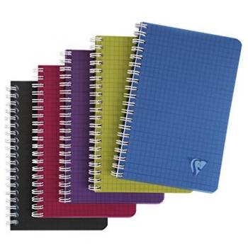 Linicolor Spiralbücher Clairefontaine – 11×17 cm, 50 kariert, 10‑er-Set in bunten Farben