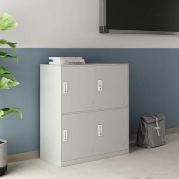 Caisson de rangement Rautavaara 4 portes acier 100 x 90 x 40 cm gris clair
