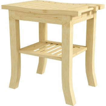 Tabouret de bain en bambou avec rangement HOMCOM