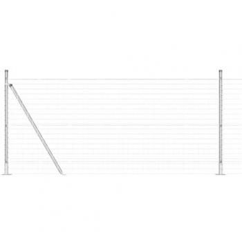 Poteaux argentés 1×10 m – Clôture Euro VidaXL