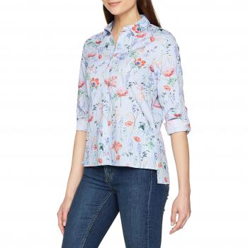 GERRY WEBER Edition Damen Bluse 1/1 Arm, Mehrfarbig (Weiß-Blau-Rot-Grün 9235)