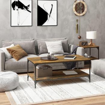 Table basse 100x50x40 cm Chêne fumé en bois d'ingénierie