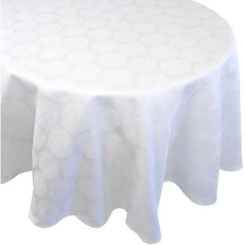 Nappe Coton Linnea Hélios Ovale 180 × 240 cm – Blanc
