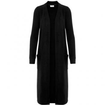 Noisy May Classic Longline Soft Cardigan – Black – XXL – Fleece‑Coated