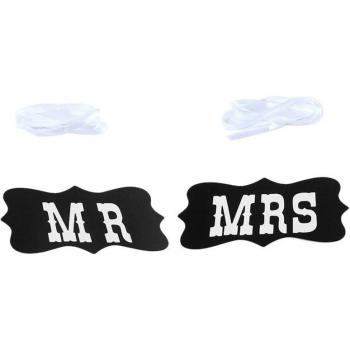 DIY Mr & Mrs Ribbon Signs for Weddings