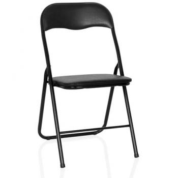 Chaise pliante rembourrée TUDELA BASIC PVC Noir