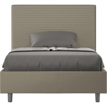 Letto Francese Imbottito 140x200 Cappuccino Contenitore