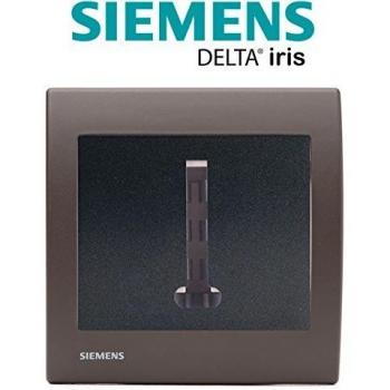 Prise Téléphone Siemens Delta Iris Gris + Plaque Soft Marron