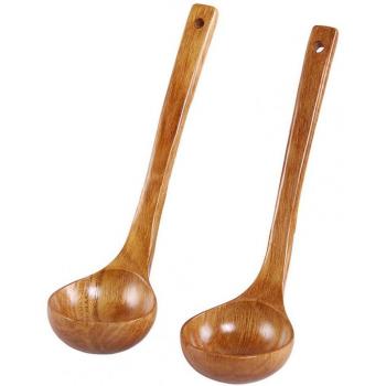 Elegant Kitchen Soup Ladle – Wooden Handle