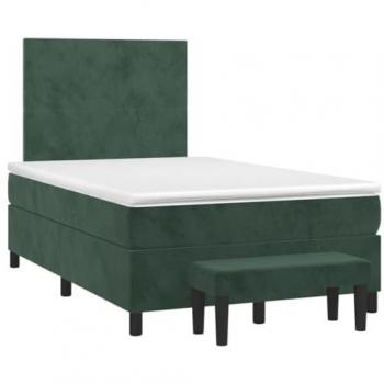 Sommier Latté Vert Sombre + Matelas Velours 120x200 cm