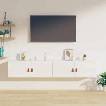Armario de oficina compacto en pino macizo blanco – 2 unidades, 80x30x30 cm