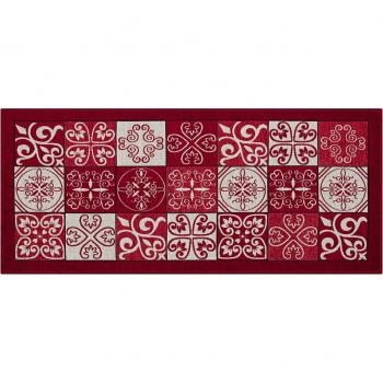 Rosso Tappeto Cucina 55x140 Runner Antiscivolo Lavabile Maiolica Suardi