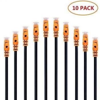Cable de Red Cat.6, VanDeSaiL® Cat6 RJ45 Gigabit LAN Patch Cable Snagless UTP Naranja 10pack