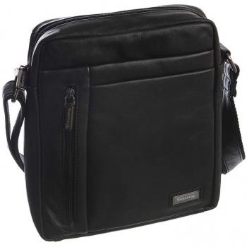 Greenland Umhängetasche aus schwarzem Nappa-Leder 21 cm