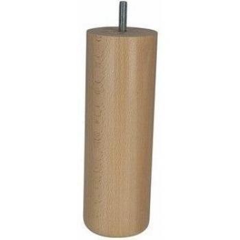 Pédale de lit en hêtre verni blanc, forme cylindrique 68x200mm
