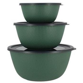 Set de 3 récipients ronds avec couvercle