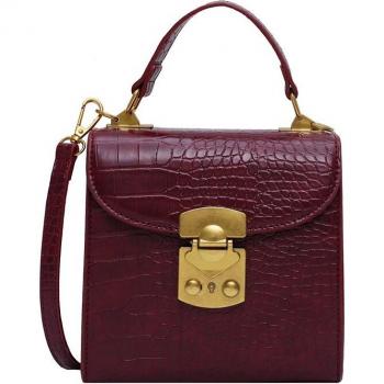 Einfache PU Leder Schultertasche für Frauen mit Schloss