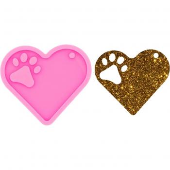 Paw Print Heart Keychain Mold