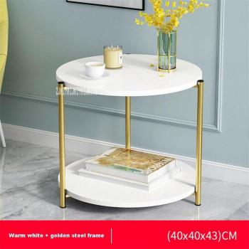 Mesa de salón pequeña con almacenamiento y superficie redonda