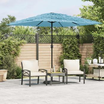 VidaXL Parasol terrasse bleu avec mât en acier, 248 cm