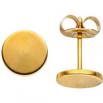 Edelstahl Ohrstecker 8 mm goldfarben für Damen