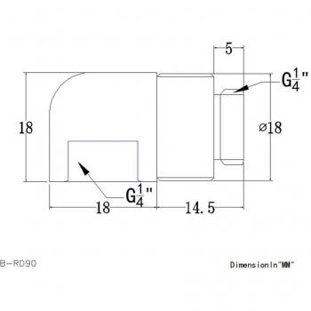 Bykski B-RD90-X-GD Rotatable 90° G1/4 Angle Fitting