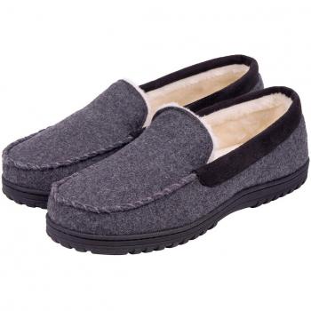 Men's Plush Fleece Outdoor Wool Slippers