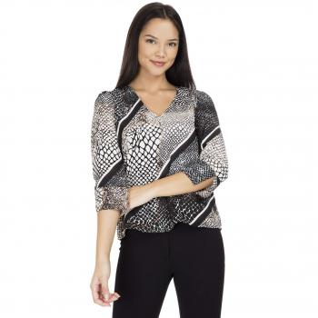 VERO MODA Damen VMISOLDE 3/4-Ärmel Top, Streifenmuster, Mehrfarbig