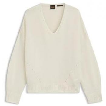 BOSS Damenpullover „Orange Breeze“ – Fondyssa Relaxed Fit, 44 % Polyamid, 34 % Alpaka, 22 % Wolle (S)
