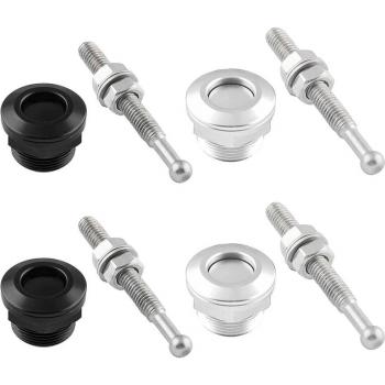 Haubenverriegelungs-Set 4x 7/8 22mm Druckknopf Schnellverschluss Schwarz + Silber