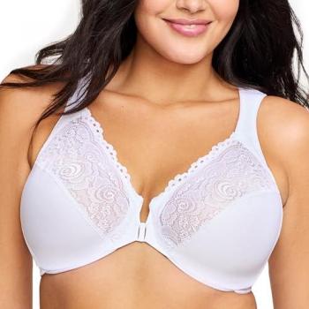 Glamorise Front-Close Wonderwire Bra White 34B