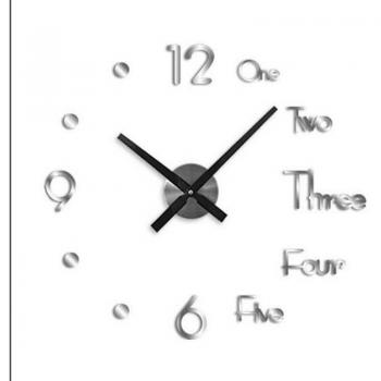 Contemporary 3D Lettered Wall Clock with Sticky Numbers
