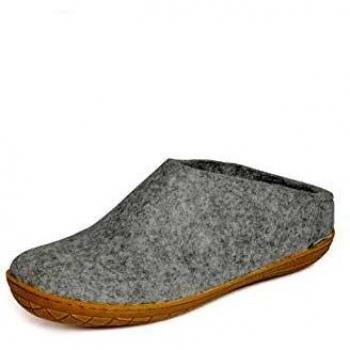 Glerups Grey Wool Slippers for Adults