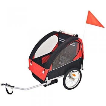 VidaXL Bicycle Trailer for Kids Red and Black 30kg