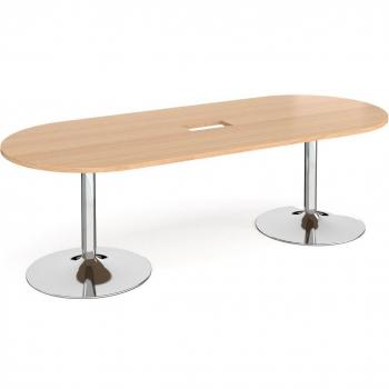 Trumpet Base Radial Square Boardroom Table