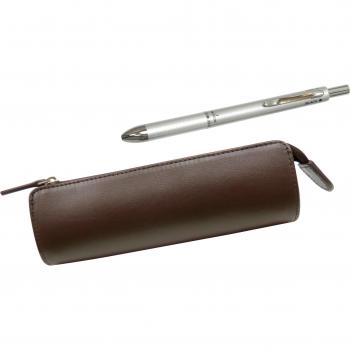 Traditional Brown Cowhide Pencil Case T23‑LS028C‑3MS